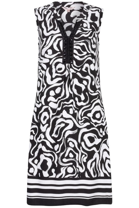 EsQualo dress slv/lss beads playful prin